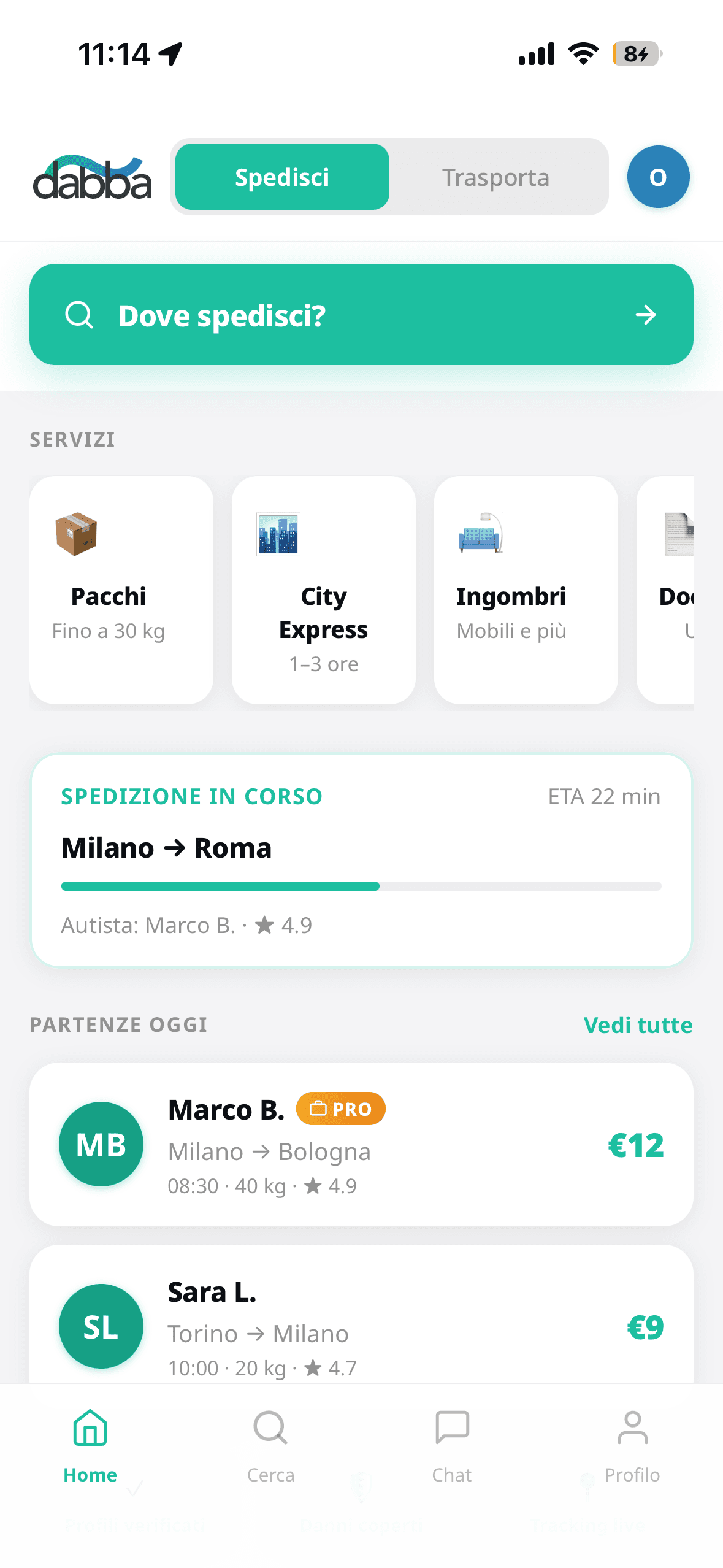 Home Dabba con spedizioni e servizi