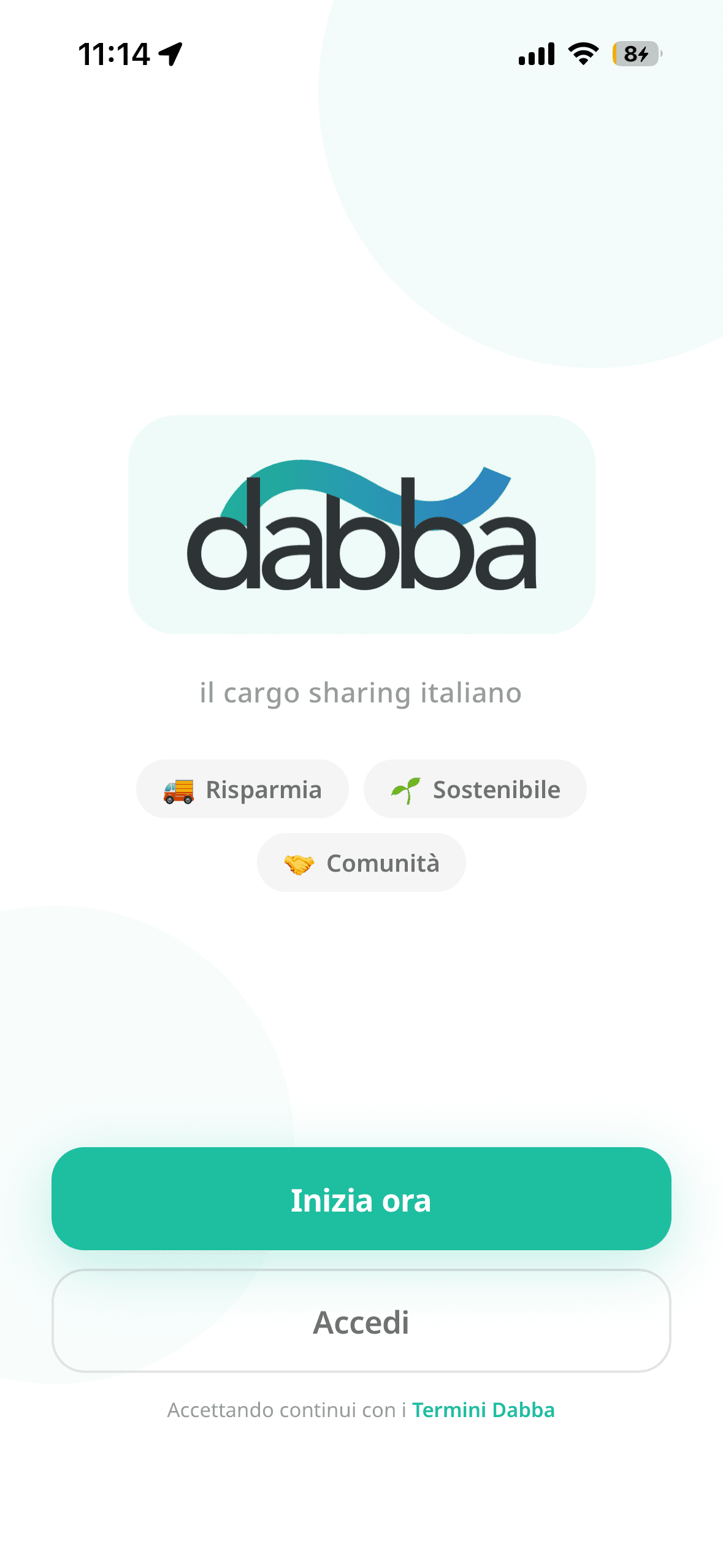 Schermata iniziale Dabba